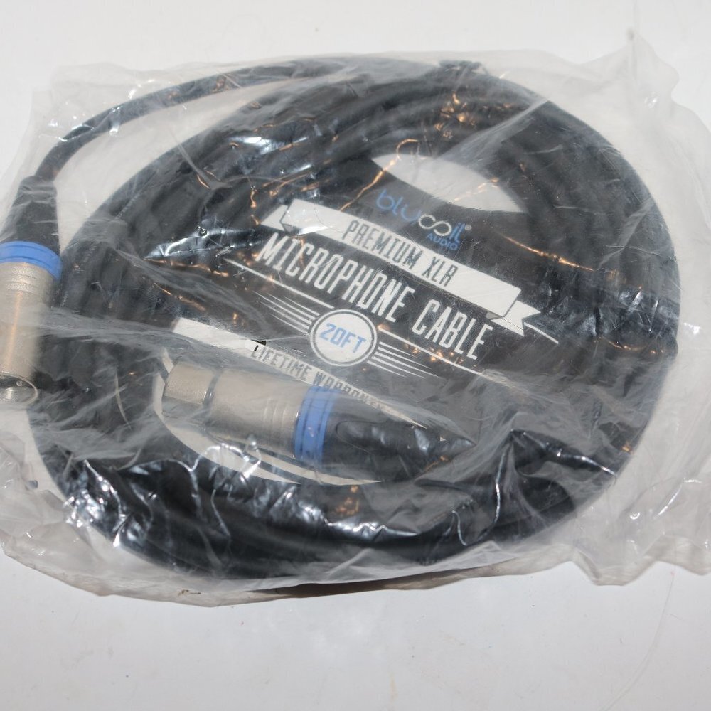 Bluecoil premium XLR microphone cable 20 feet new in package